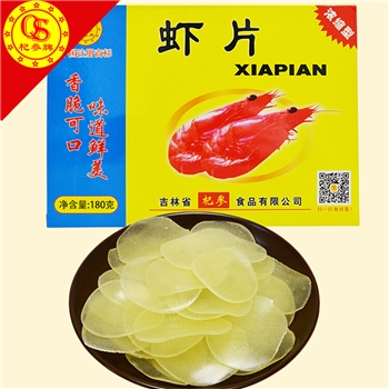 生杞參蝦片新品零食龍蝦鮮蝦一級品干貨海鮮特產(chǎn)大連膨化食品盒裝180g