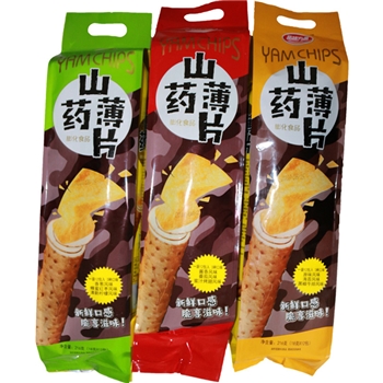 山藥脆片薯片品味方圓山藥薄片216g休閑零食網紅零食膨化食品