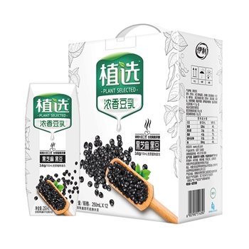 伊利植選濃香豆乳黑芝麻黑豆早餐奶整箱250ml