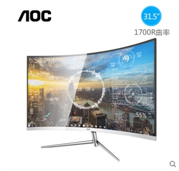 AOC C32V1Q 32英寸曲面臺式電腦液晶顯示器吃雞游戲曲屏顯示屏HDMI曲面屏PS4可壁掛1700R曲率屏幕27